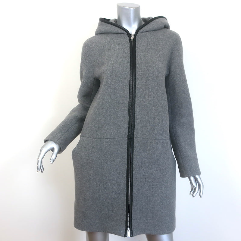 J.Crew Stadium Cloth Colorblock Hooded Coat Gray