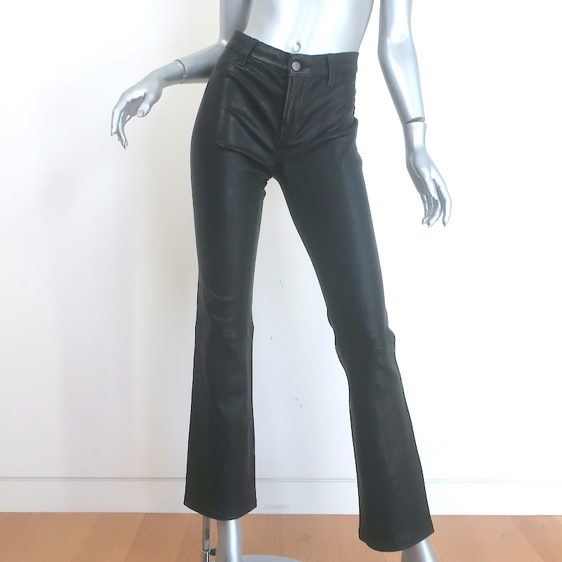 J Brand Flared Stretch Leather Pants Black Size 28