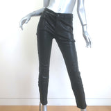 J Brand L8001 Stretch Leather Mid Rise Skinny Pants Black Size 28