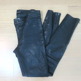 J Brand L8001 Stretch Leather Mid Rise Skinny Pants 