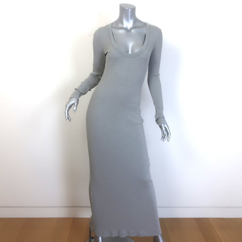 James Perse Ribbed Knit Long Sleeve Maxi Dress 