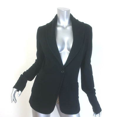 James Perse Shawl Collar Cotton Knit Blazer Black 