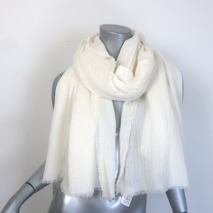 James Perse x Faliero Sarti Fringed Gauze Shawl Scarf 