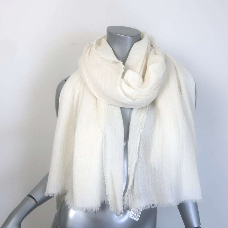 James Perse x Faliero Sarti Fringed Gauze Shawl Scarf 