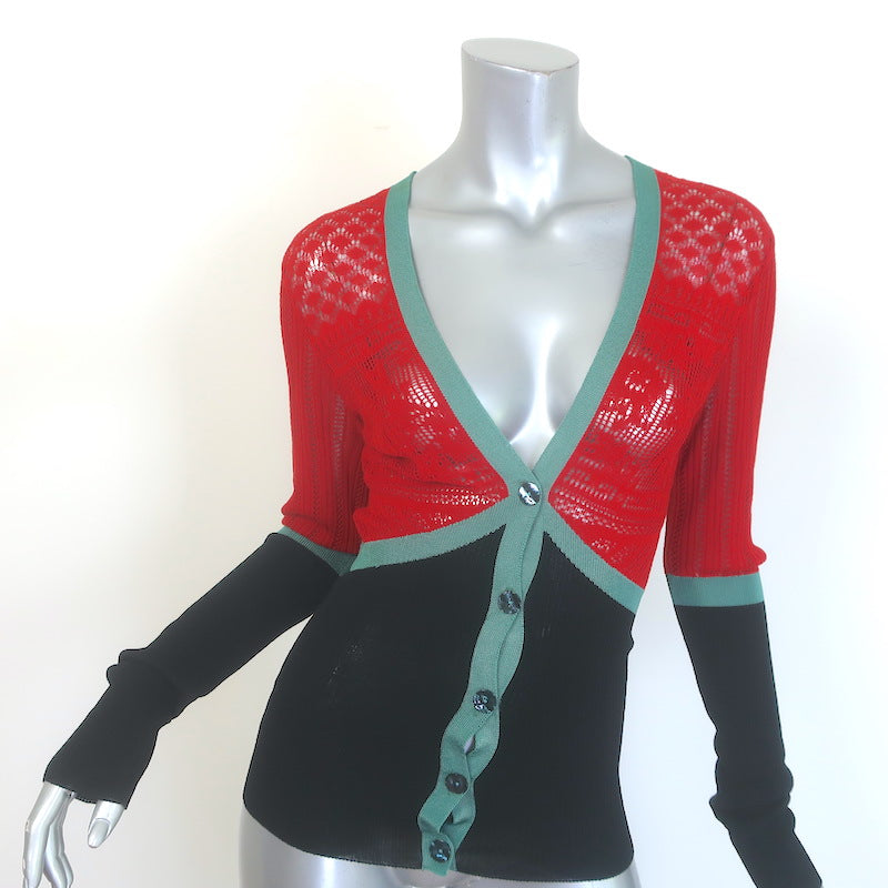Jean Paul Gaultier Maille Femme Pointelle Knit Cardigan