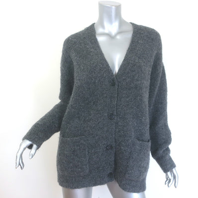 Jenni Kayne boucle cocoon cardigan, dark gray alpaca-blend, size XS, authentic pre-owned luxury piece