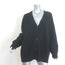 Jenni Kayne Cashmere V-Neck Cocoon Cardigan Black Ribbed Knit Size Large