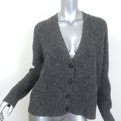 Jenni Kayne Cropped Cashmere Cocoon Cardigan Charcoal