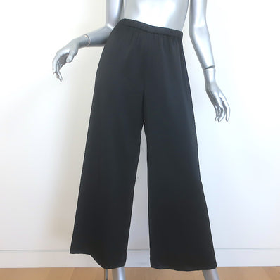 Jenni Kayne Demi Wide Leg Pants Black Satin Size Extra Small
