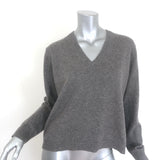 Authentic pre-owned Jenni Kayne Flynn cashmere V-neck sweater in shadow gray, size S