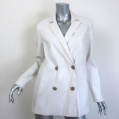 Jenni Kayne Keaton Blazer White Stretch Linen Size 2 Double Breasted Jacket