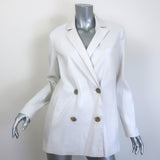 Jenni Kayne Keaton Blazer White Stretch Linen Size 2 Double Breasted Jacket