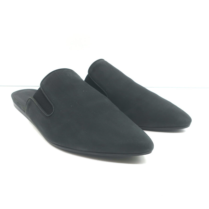 Jenni Kayne Pointed Toe Mules Black Nubuck Leather Size 40