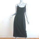 Jenni Kayne Rove Midi Dress Black Raw Silk Size Medium