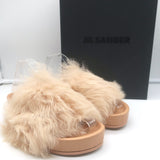 Jil Sander Toscana Shearling Slide Sandals Nude Size 39