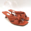 Jimmy Choo Avenue 50 Knotted Leather Mule Sandals Terracotta Size 39