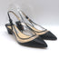 Jimmy Choo Gemma 40 Slingback Pumps Black Leather & Clear Plexi Size 38.5