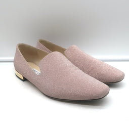 Jimmy Choo Jaida Glitter Smoking Slippers Pink 