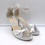 Jimmy Choo Twisted Strap Platform Sandals Silver Snakeskin Size 38.5