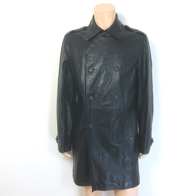 John Varvatos Lambskin Leather Trench Coat 