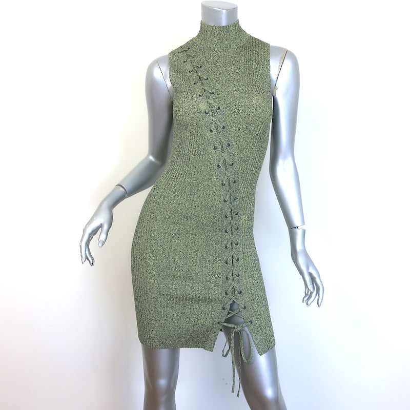 Jonathan Simkhai Cade Lace-Up Turtleneck Mini Dress