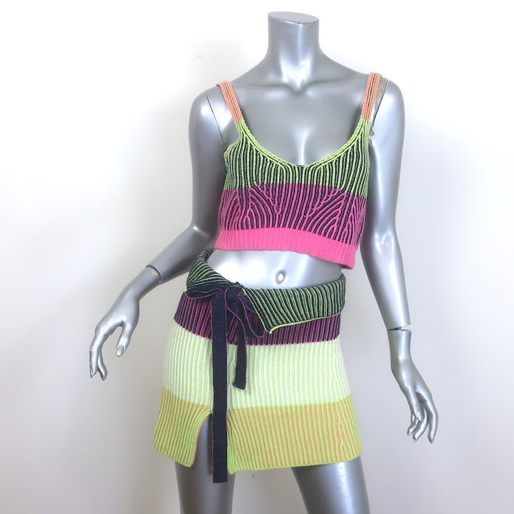 Jonathan Simkhai Gina Bralette &amp; Ivana Mini Skirt Set Multi Size Extra Small