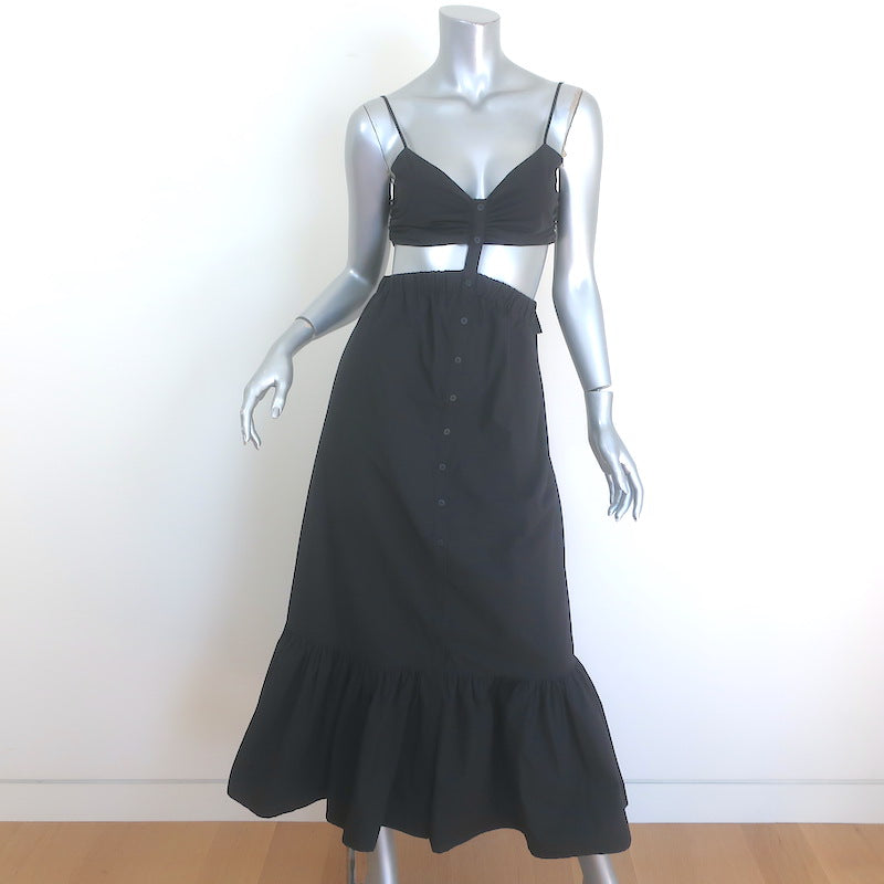 Jonathan Simkhai Kennedi Cutout Maxi Dress Black Cotton Size Small – Celebrity Owned