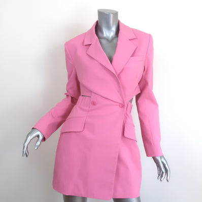 Jonathan Simkhai Kylo Long Sleeve Cut-Out Blazer Mini Dress Pink Size 4
