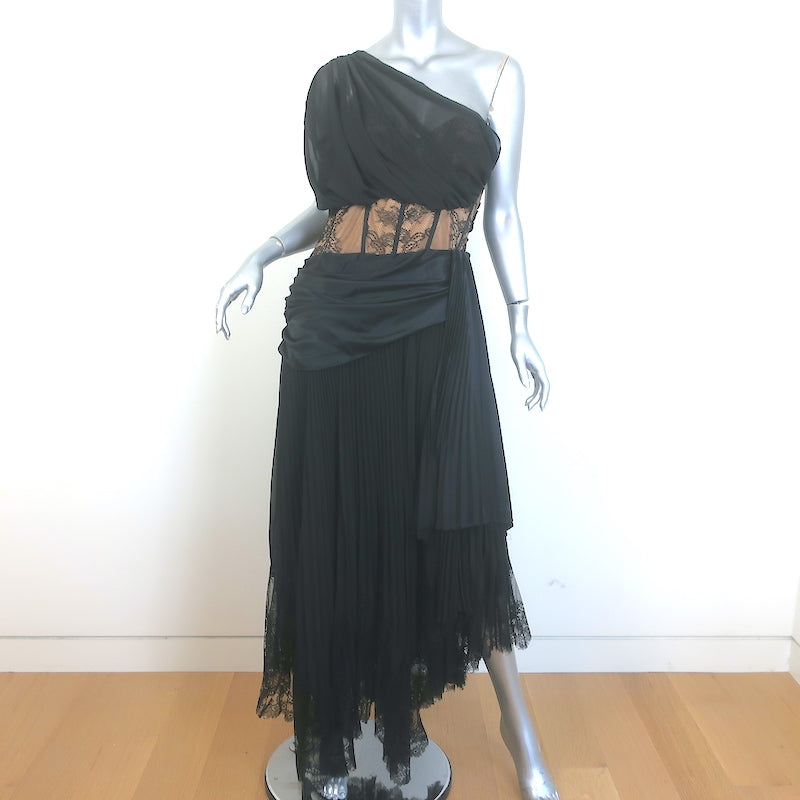 Jonathan Simkhai Maude Lace Asymmetric Midi Dress Black Size 14 – Celebrity Owned Jonathan Simkhai Maude Lace Asymmetric Midi Dress Black Size 14 – Celebrity Owned