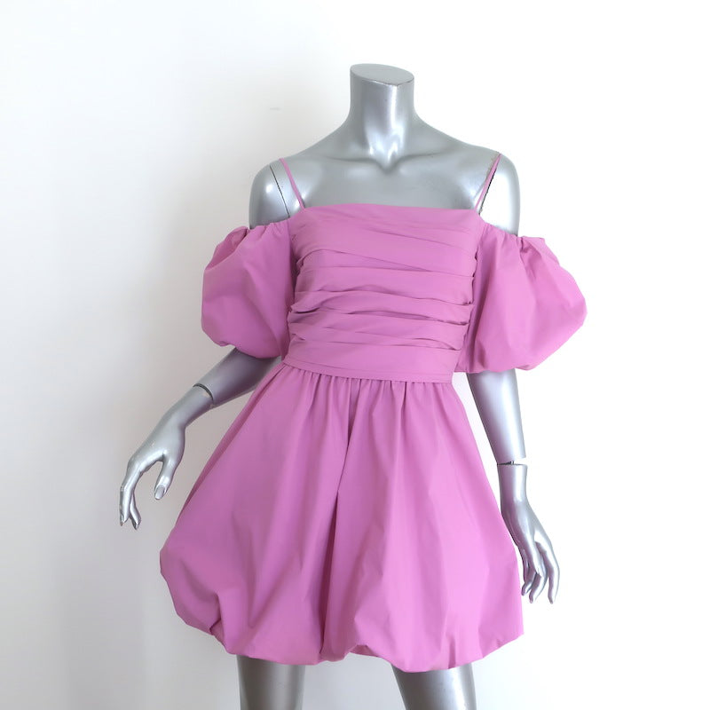 simkhai pink dress Alayna Sequin Mini length silhouette that highlights the brands focus on innovative designing Melaney draped gathered satin gown