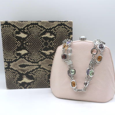 Judith Leiber Jewel-Strap Mini Bag Light Pink Lizard 