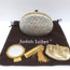 Judith Leiber Polka Dot Swarovski Crystal Round Minaudiere Clutch Silver/Gold