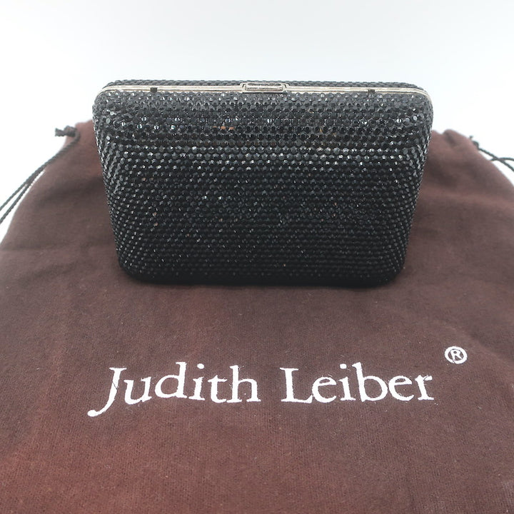 Judith Leiber Swarovski Crystal Minaudiere Box Clutch 