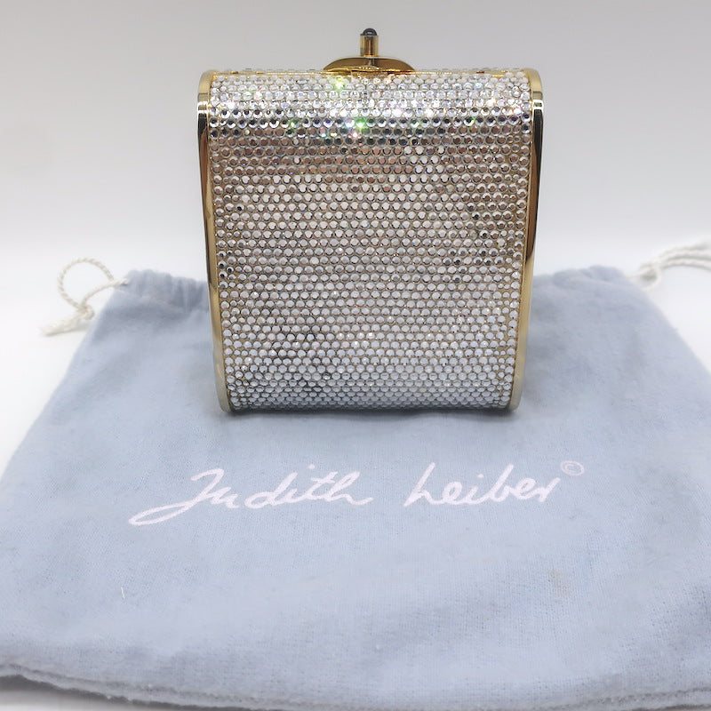 Judith Leiber Swarovski Crystal Minaudiere Mini Box Clutch 