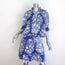 Juliet Dunn Palladio Tie-Waist Scalloped Edge Mini Dress Blue/White Size 2