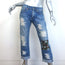 Junya Watanabe Comme des Garcons Patchwork Distressed Jeans Blue