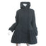 KAUFMANFRANCO Hooded Peplum Coat Black Taffeta Size 6 Zip-Up Jacket