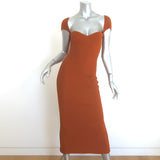 KHAITE Allegra Ribbed Knit Midi Bustier Dress 