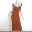 KHAITE Allegra Ribbed Knit Midi Bustier Dress Terracotta Size Medium