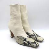 KHAITE Nevada Snake-Embossed Cap Toe Stretch Leather Ankle Boots 