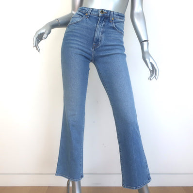 KHAITE Vivian Cropped Bootcut Jeans Blue