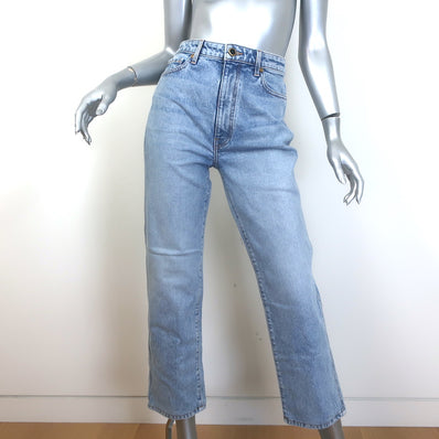 Khaite Abigail High Rise Straight Jeans Light Denim Size 27