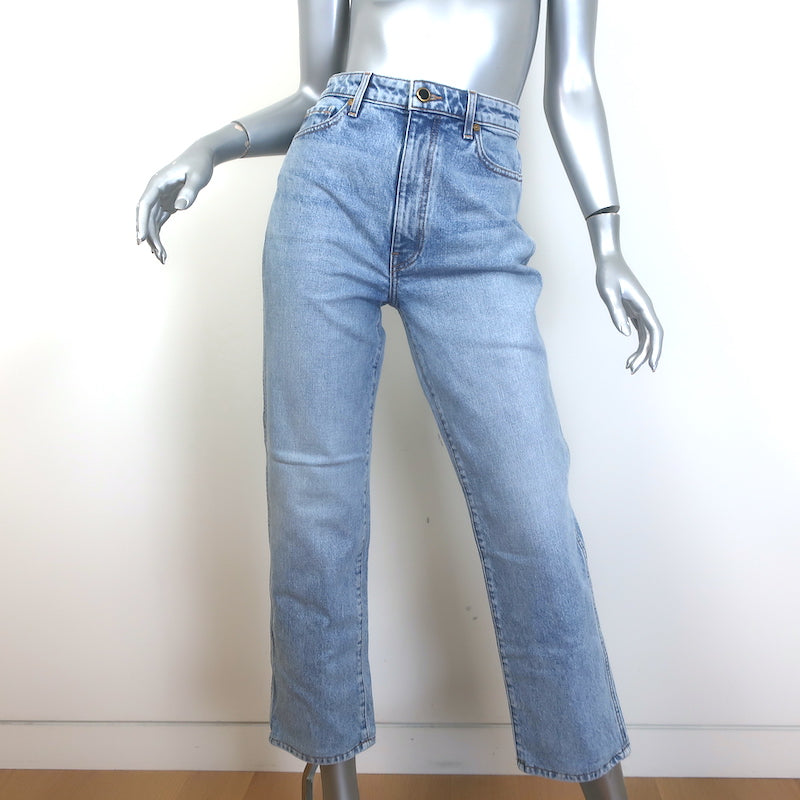 Khaite Abigail High Rise Straight Jeans Light Denim Size 27