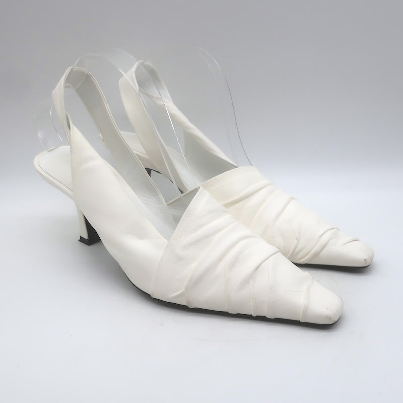 Khaite Water Slingback Pumps White 