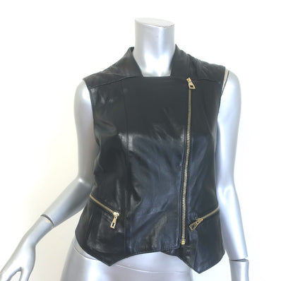 Ki6? Who Are You? Fringe Leather Vest Black Size 42