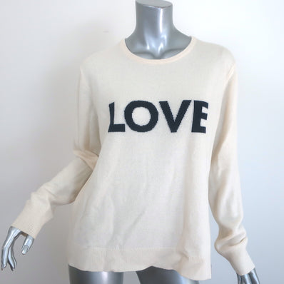 Kule Love Cashmere Sweater Cream Size Large Crewneck Pullover