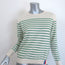 Kule Sophie Cashmere Striped Crewneck Sweater Ivory/Green Size Small