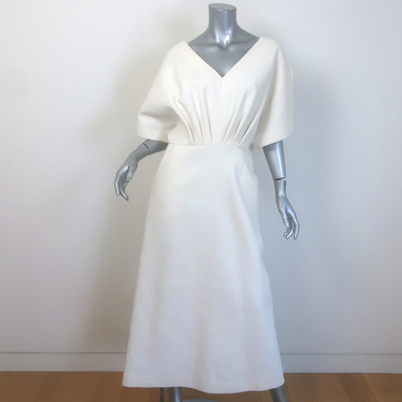 LE17SEPTEMBRE Gathered Cotton Cloque Midi Dress 