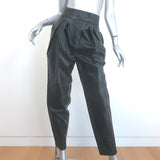 L'Academie Kathryn Pleated Leather Pants Black Size Small NEW