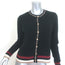 L'Agence Archer Metallic-Striped Cardigan Black Ribbed Knit Size Extra Small
